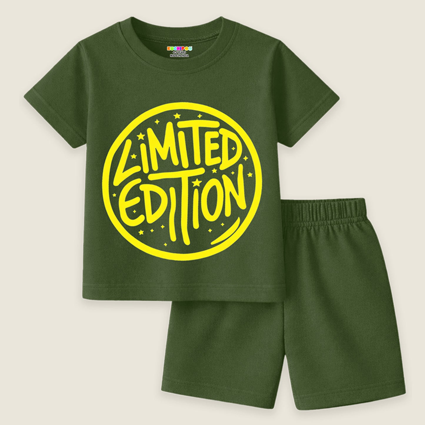 Kuchipoo Boys Cotton T-Shirt & Shorts Set | Half Sleeve Round Neck Top with Elastic Waist Shorts | Soft & Comfortable Casual Wear for Kids | Pack of 3