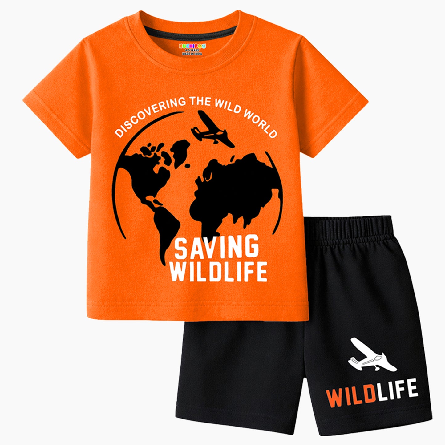 Kuchipoo Boys Cotton T-Shirt & Shorts Set | Half Sleeve Round Neck Top with Elastic Waist Shorts | Soft & Comfortable Casual Wear for Kids | Pack of 3