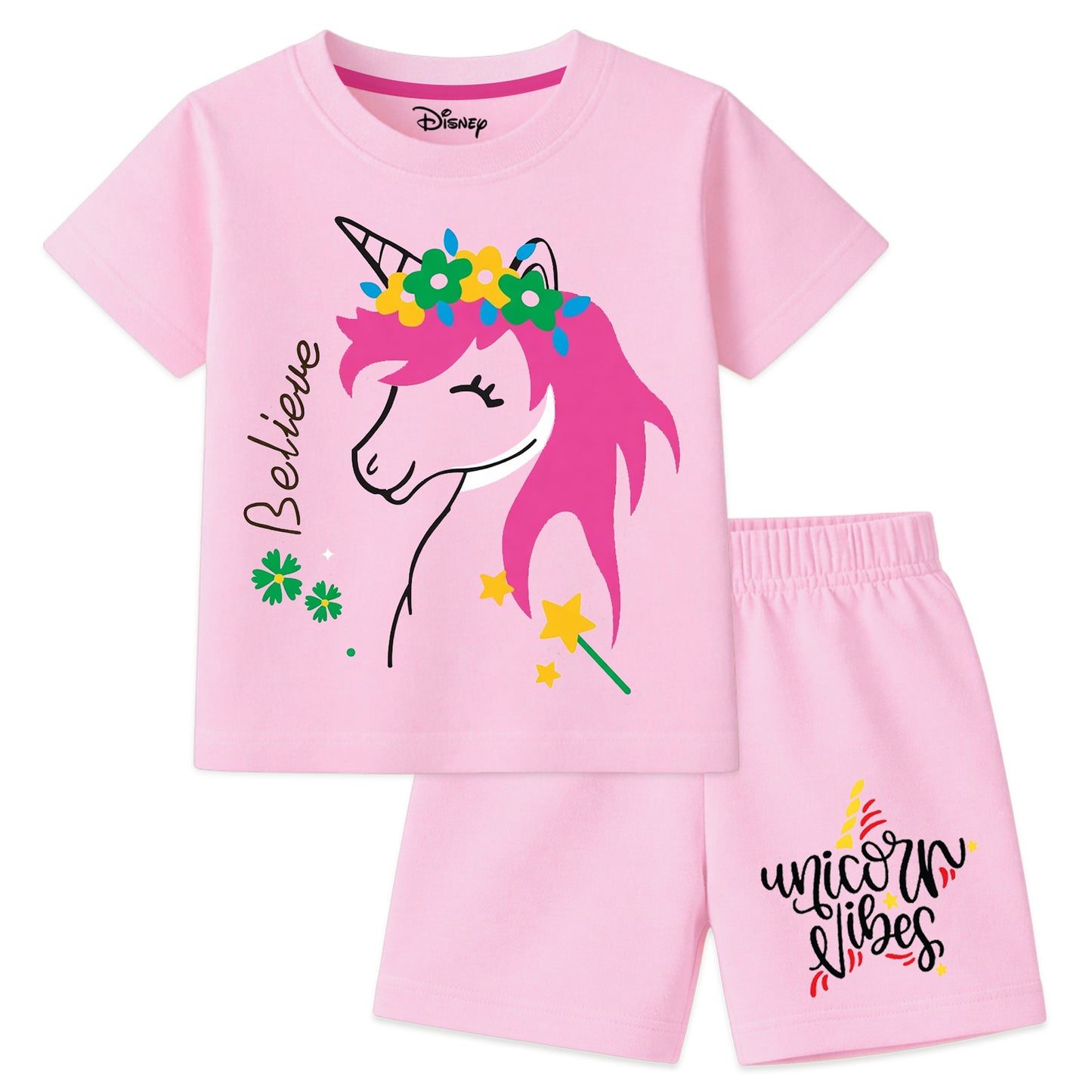 Kuchipoo Girls Cotton T-Shirt & Shorts Set | Half Sleeve Round Neck Top with Elastic Waist Shorts | Soft & Comfortable Casual Wear for Kids | Pack of 3