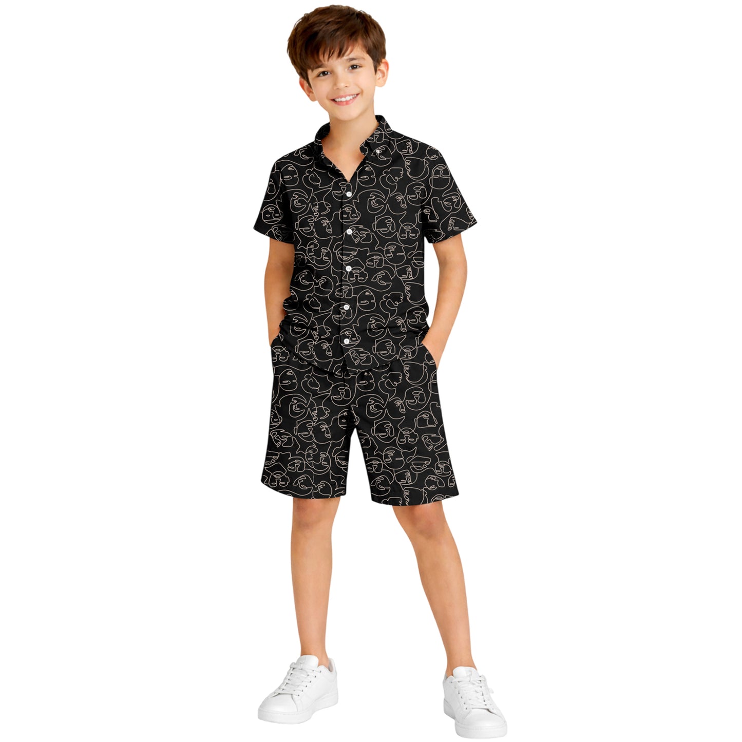 Kuchipoo Boys 100% Rayon Co-Ord Set | Printed Half Sleeve Shirt & Shorts | Soft Breathable Fabric | Casual Summer Wear | Kids Stylish Outfit