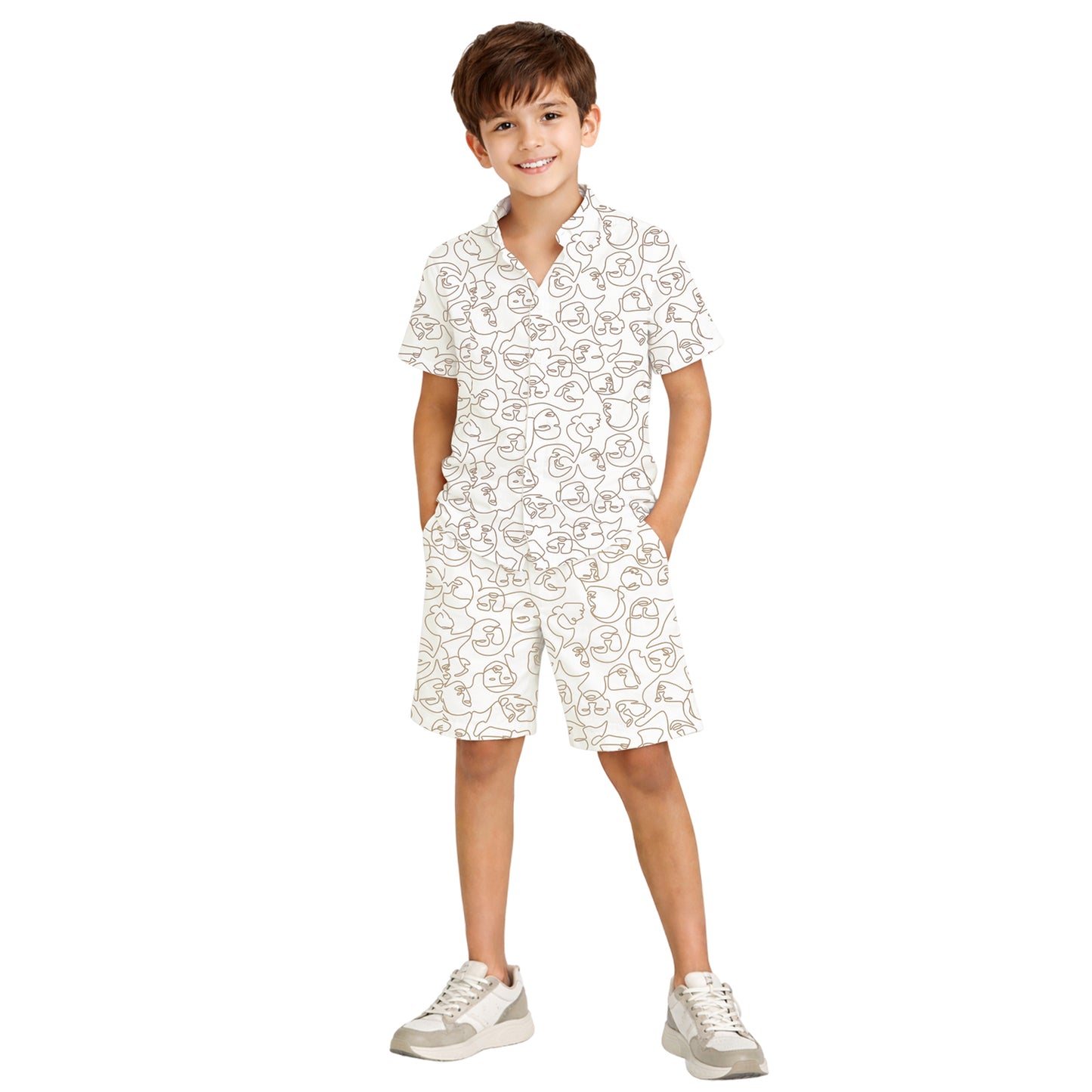 Kuchipoo Boys 100% Rayon Co-Ord Set | Printed Half Sleeve Shirt & Shorts | Soft Breathable Fabric | Casual Summer Wear | Kids Stylish Outfit