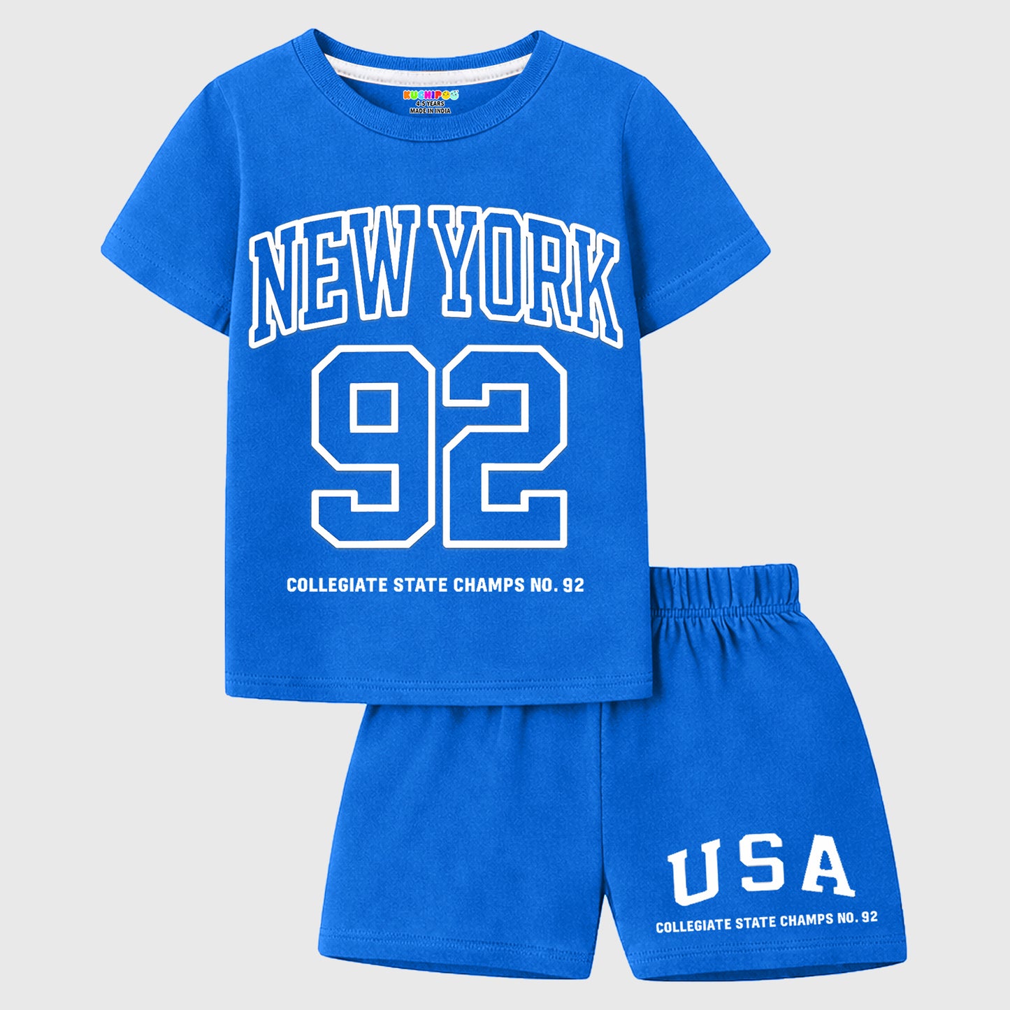 Kuchipoo Boys Cotton T-Shirt & Shorts Set | Half Sleeve Round Neck Top with Elastic Waist Shorts | Soft & Comfortable Casual Wear for Kids | Pack of 3