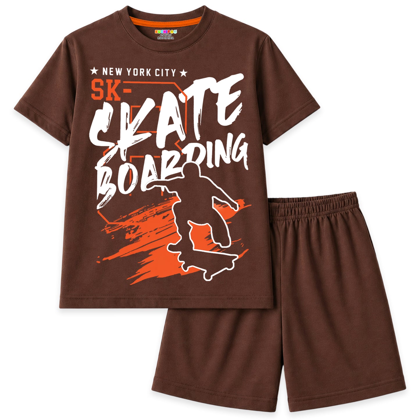 Kuchipoo Boys Cotton T-Shirt & Shorts Set | Half Sleeve Round Neck Top with Elastic Waist Shorts | Soft & Comfortable Casual Wear for Kids | Pack of 3