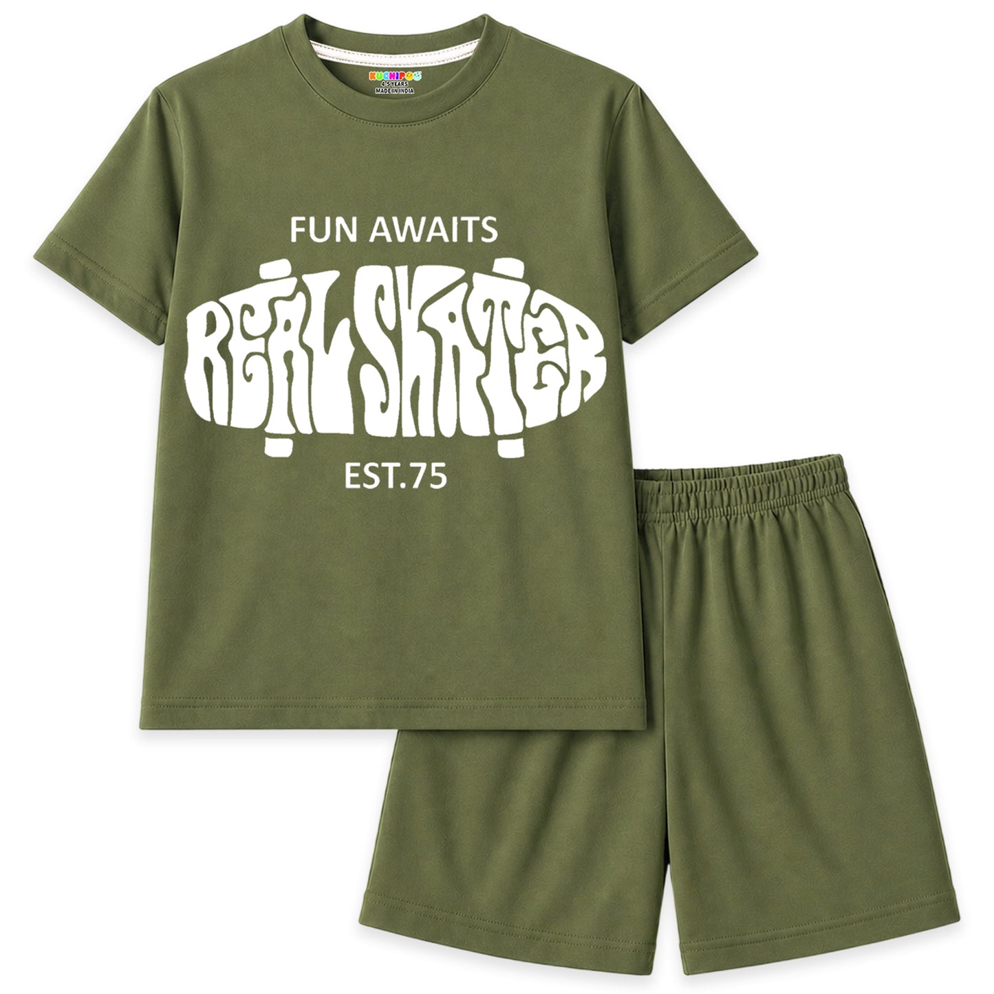 Kuchipoo Boys Cotton T-Shirt & Shorts Set | Half Sleeve Round Neck Top with Elastic Waist Shorts | Soft & Comfortable Casual Wear for Kids | Pack of 3