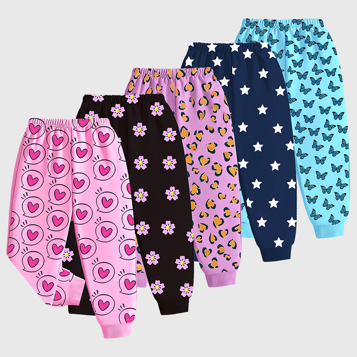 Kuchipoo Regular Fit Baby Girls Pyjamas - Pack of 5