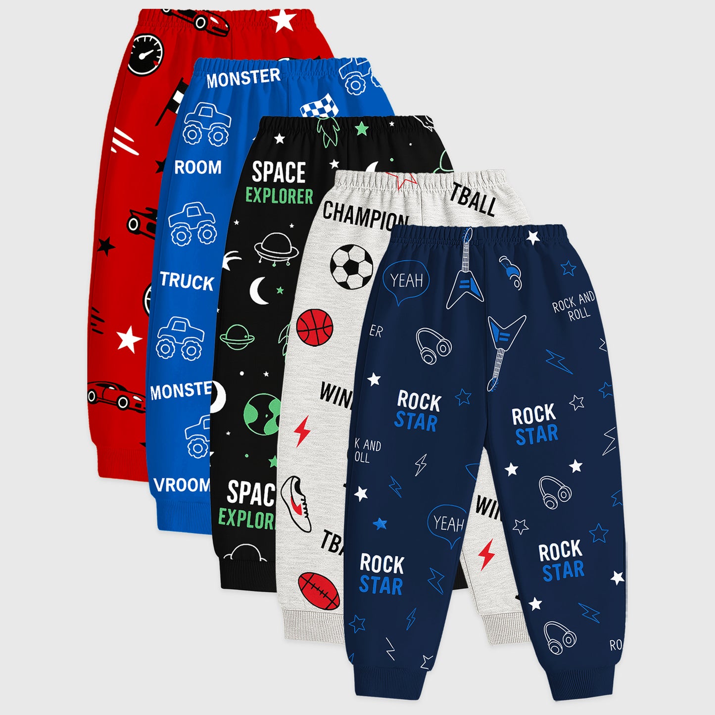 Kuchipoo Boys Cotton Pyjama Set - Pack of 5