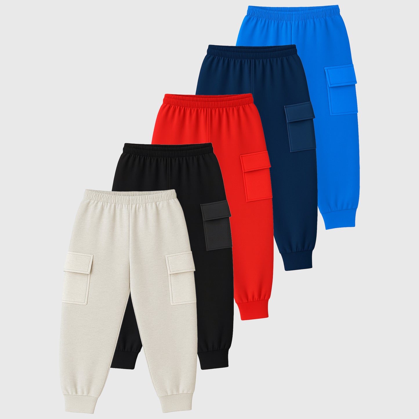 Kuchipoo Boys Cargo Joggers - Pack of 5