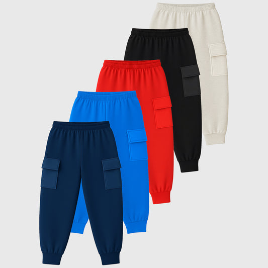 Kuchipoo Boys Cargo Joggers - Pack of 5