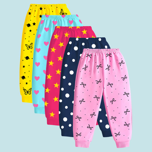 Kuchipoo Regular Fit Girls Pyjamas Set-Pack of 5