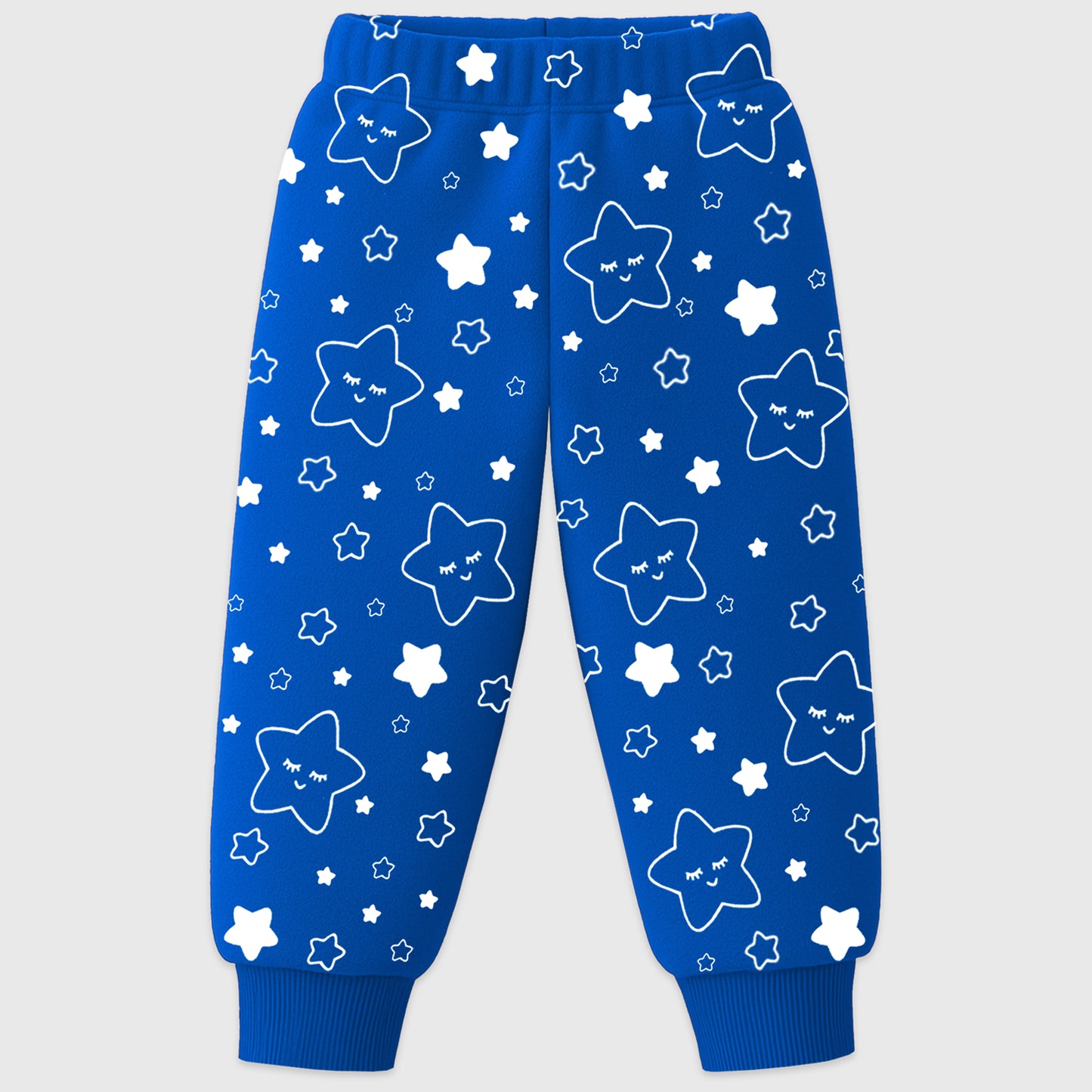 Kuchipoo Baby Boy Winter Fleece Pajamas with All Over Print – Warm & Soft Bottoms (Pack of 3)