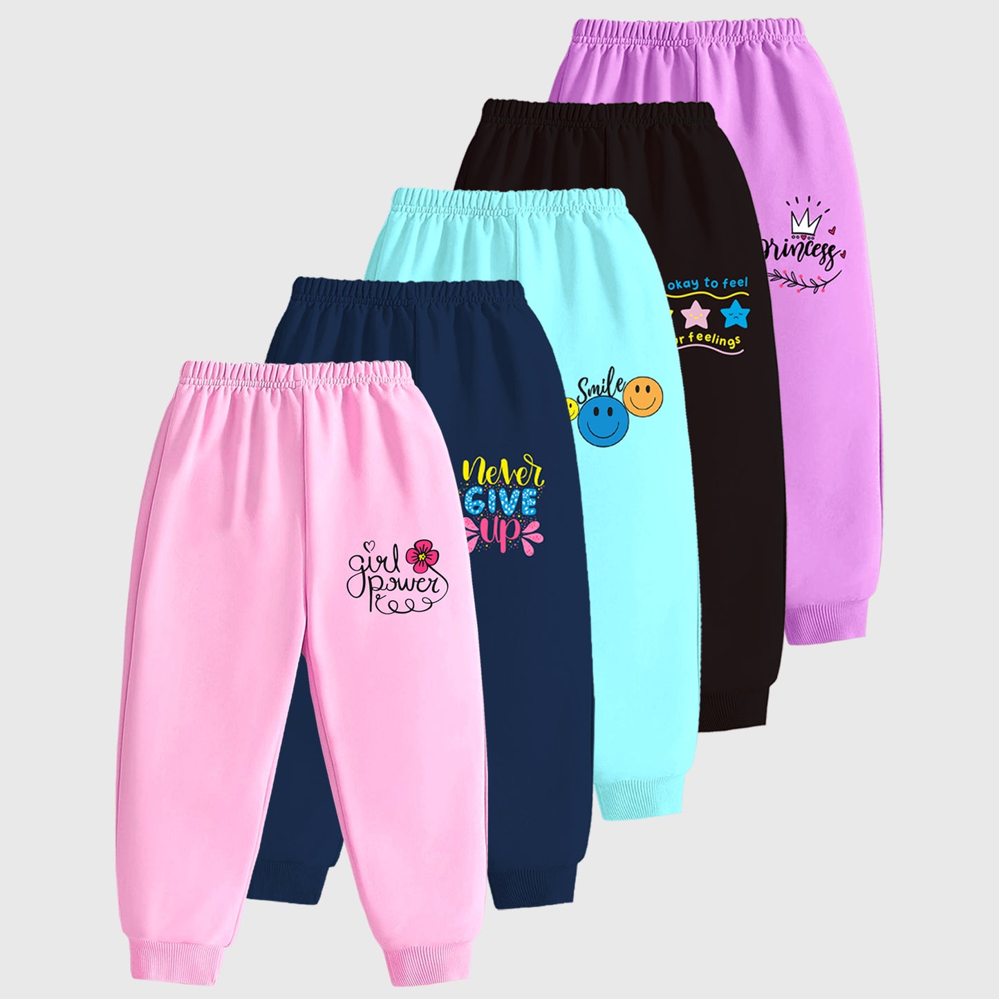 Kuchipoo Regular Fit Girls Pyjamas Set-Pack of 5