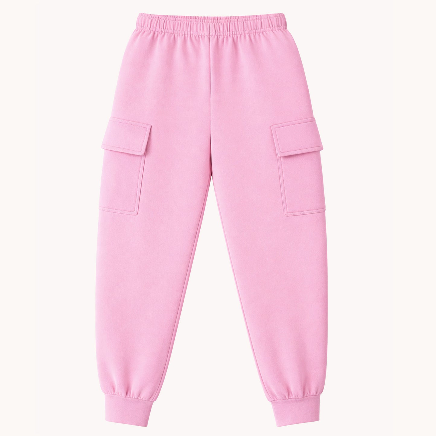 Kuchipoo Girls Cotton Jogger Pants | Elastic Waist | Side Cargo Pockets | Soft & Comfortable Track Pants for Kids | Pack of 5