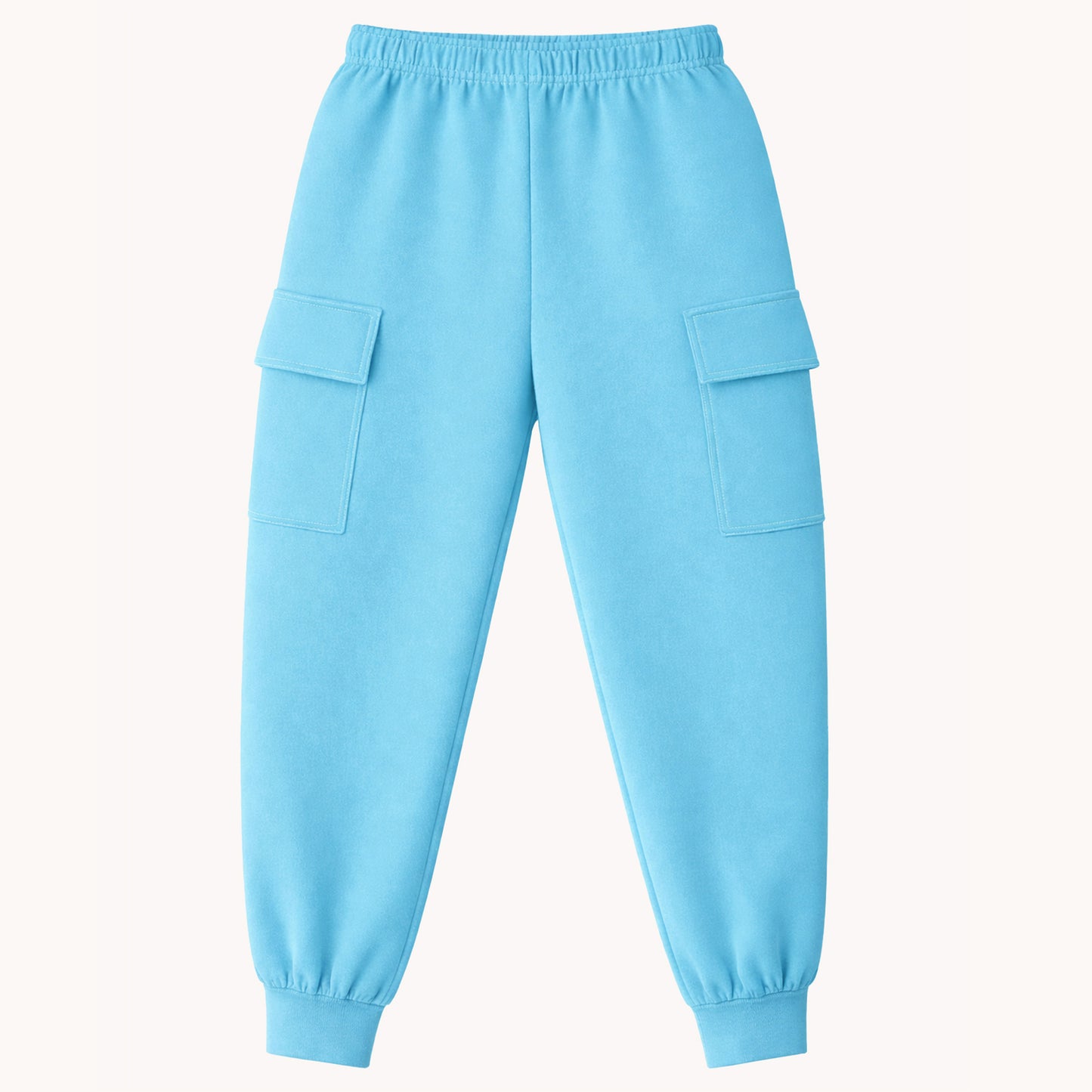 Kuchipoo Girls Cotton Jogger Pants | Elastic Waist | Side Cargo Pockets | Soft & Comfortable Track Pants for Kids | Pack of 5