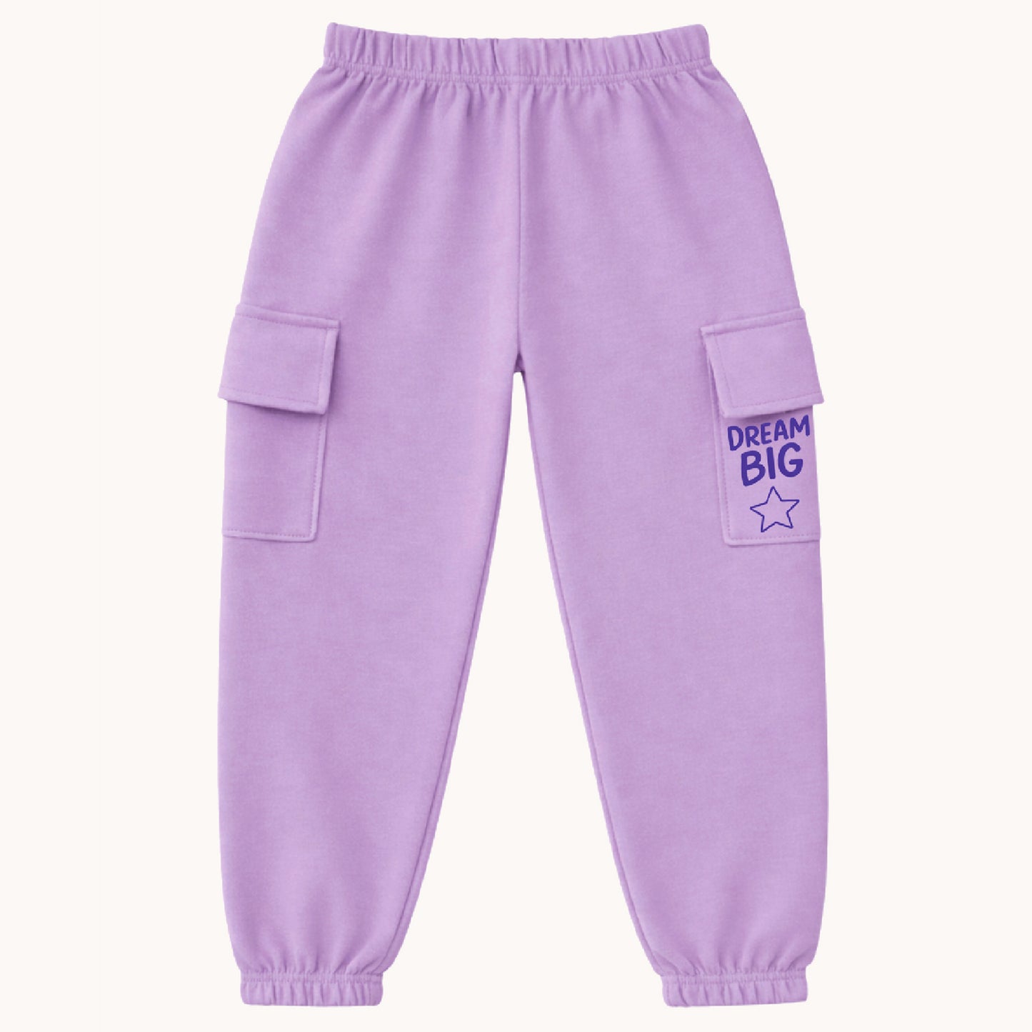 Kuchipoo Girls Cotton Cargo Joggers | Soft Elastic Waist Track Pants with Side Flap Pockets & Cute Print Design | Comfortable Casual Wear for Kids | Pack of 3