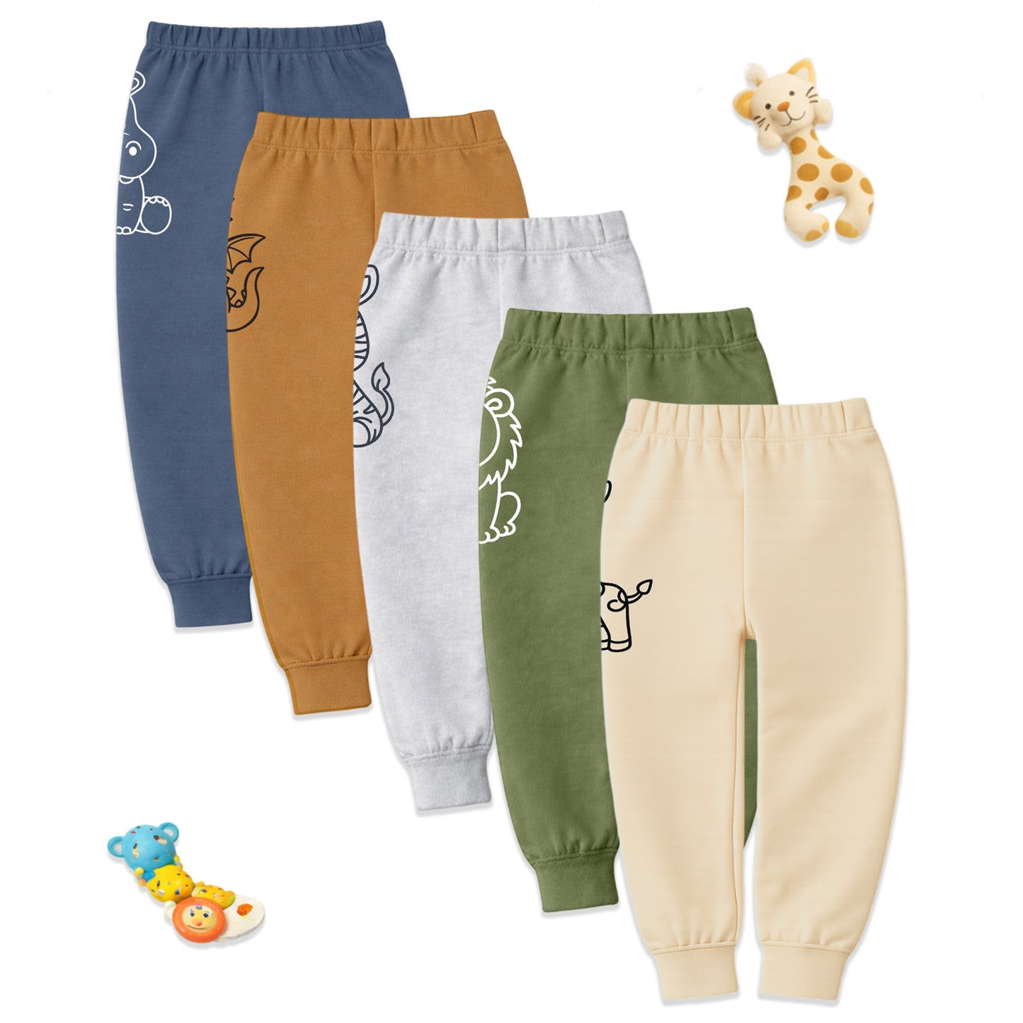 Kuchipoo Boys Trackpants Joggers - Pack of 5