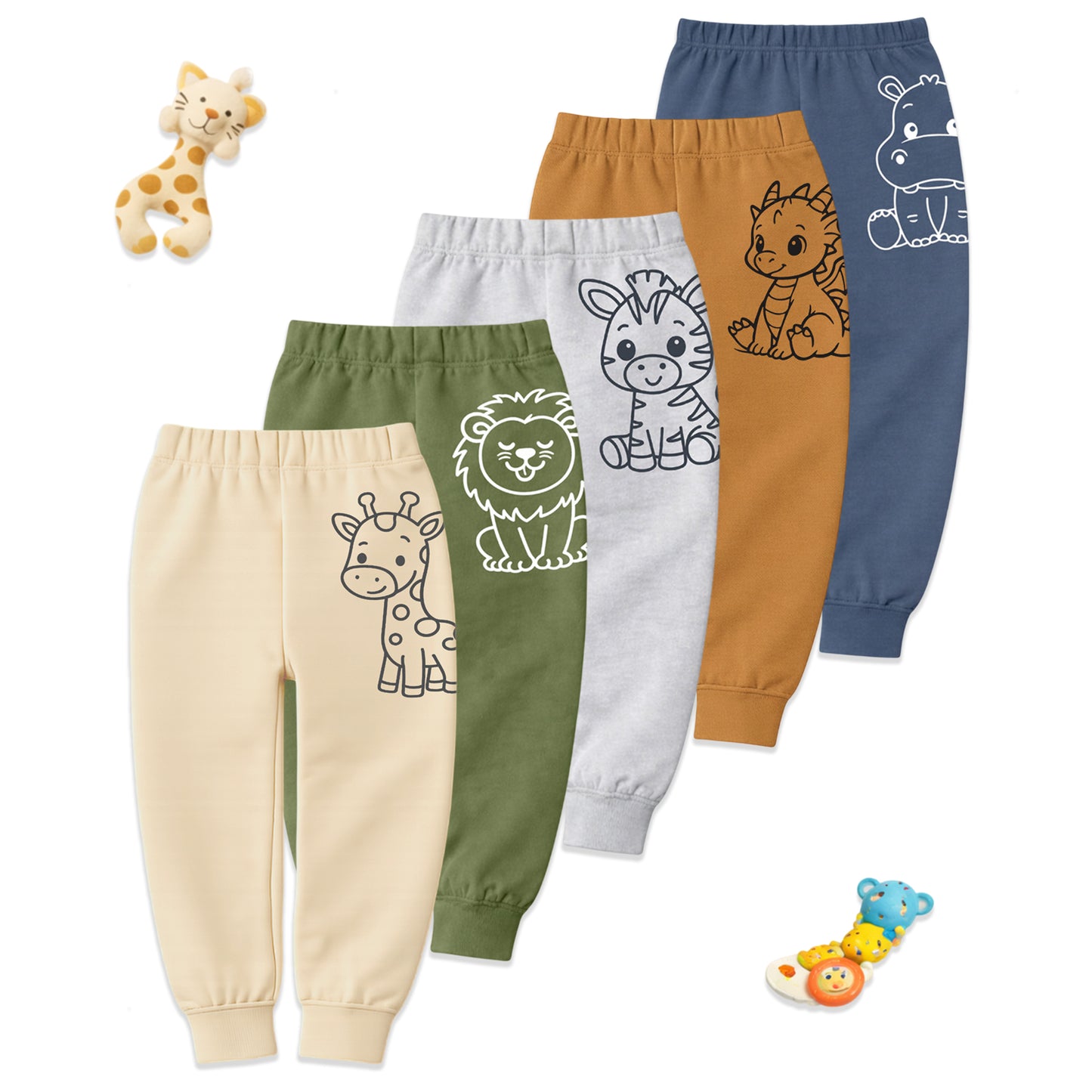 Kuchipoo Boys Trackpants Joggers - Pack of 5