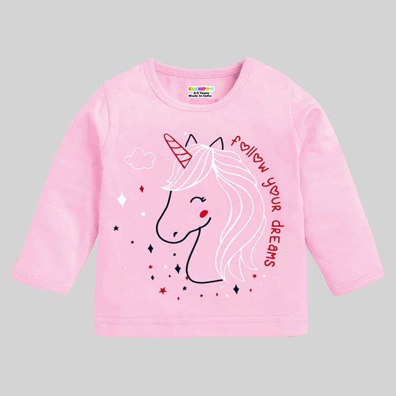 KUCHIPOO Baby Girls T-Shirts and Pyjamas Set