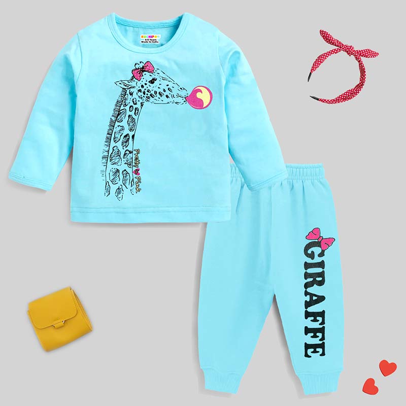 KUCHIPOO Baby Girls T-Shirts and Pyjamas Set