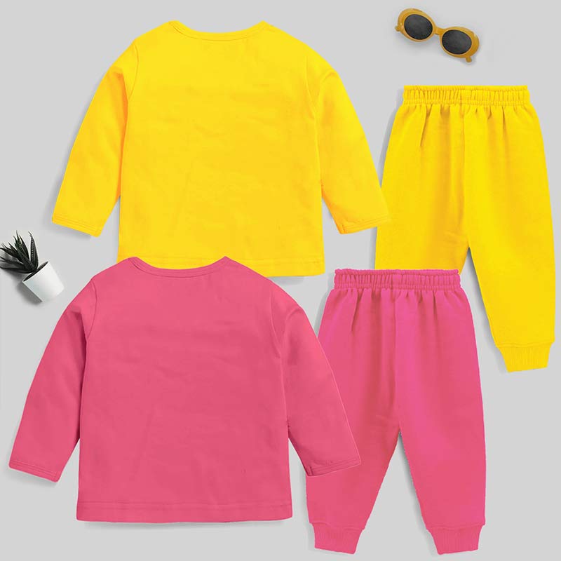 KUCHIPOO Baby Girls T-Shirts and Pyjamas Set