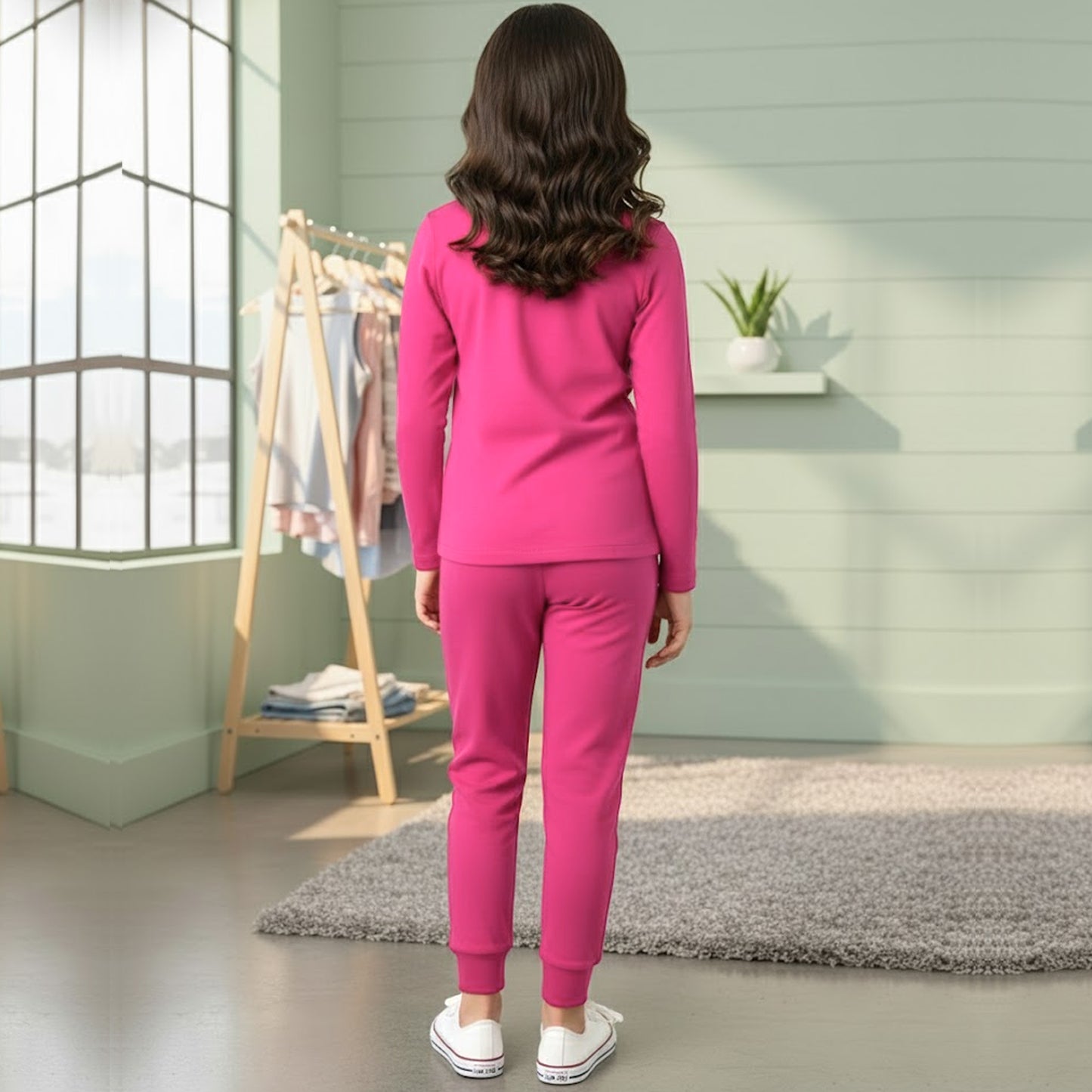 Kuchipoo Girls Regular Fit Cotton T-Shirt and Trackpant Set With Pocket
