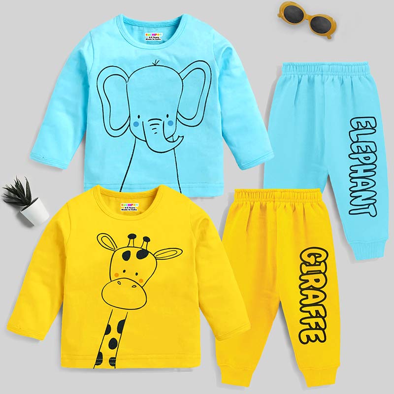 KUCHIPOO Baby Girls T-Shirts and Pyjamas Set