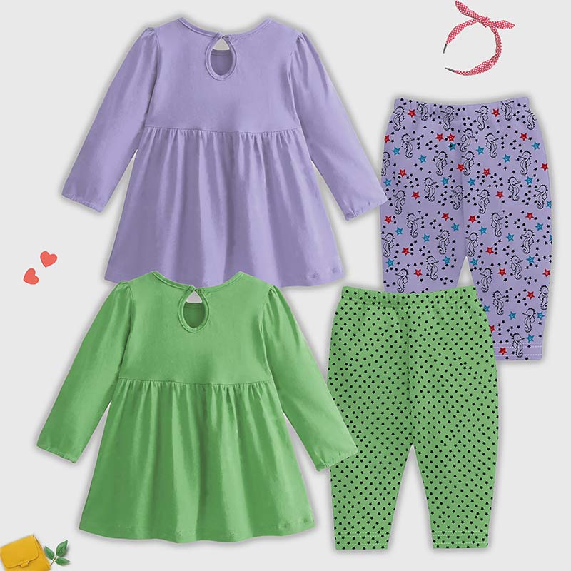 KUCHIPOO Baby Girls  T-Shirts and Pyjamas Set