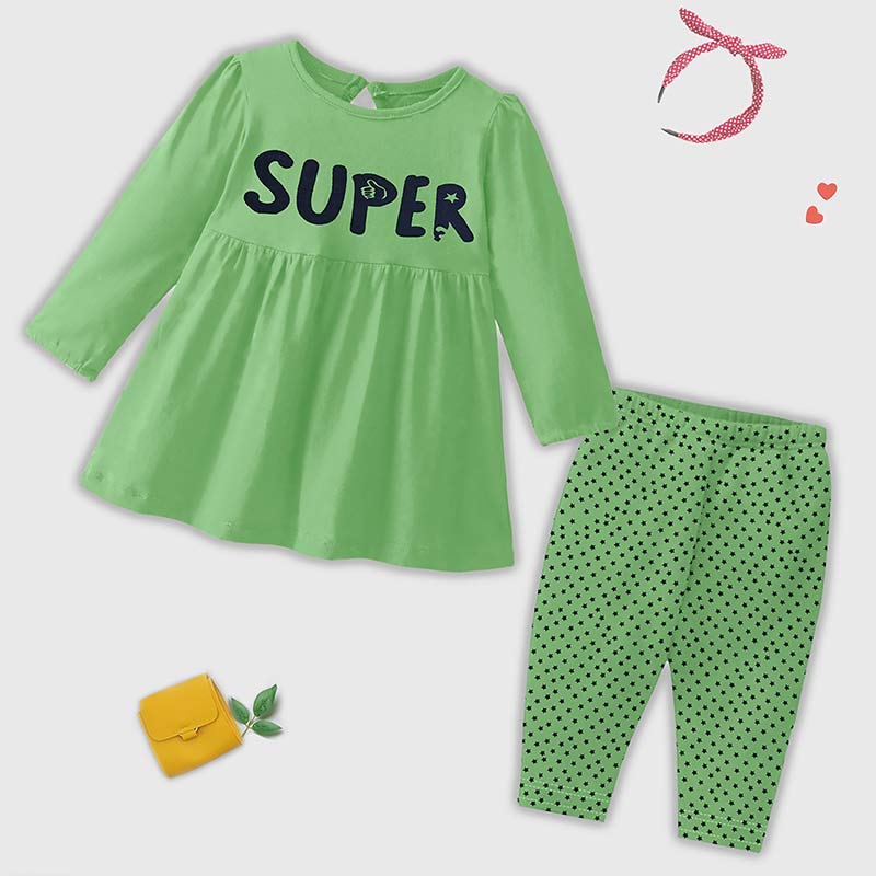 KUCHIPOO Baby Girls  T-Shirts and Pyjamas Set