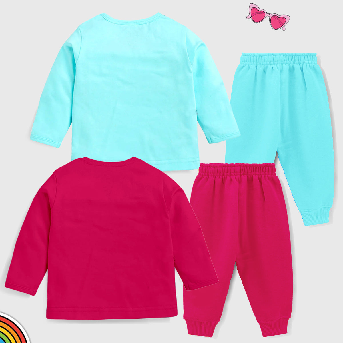 KUCHIPOO Baby Girls  T-Shirts and Pyjamas Set