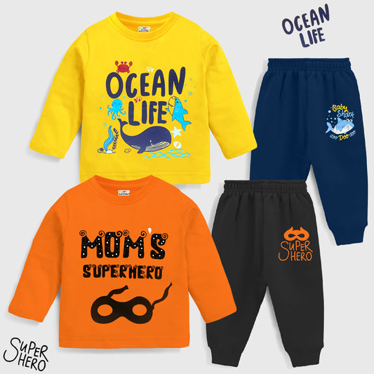 KUCHIPOO Baby Boys T-Shirts and Pyjamas Set