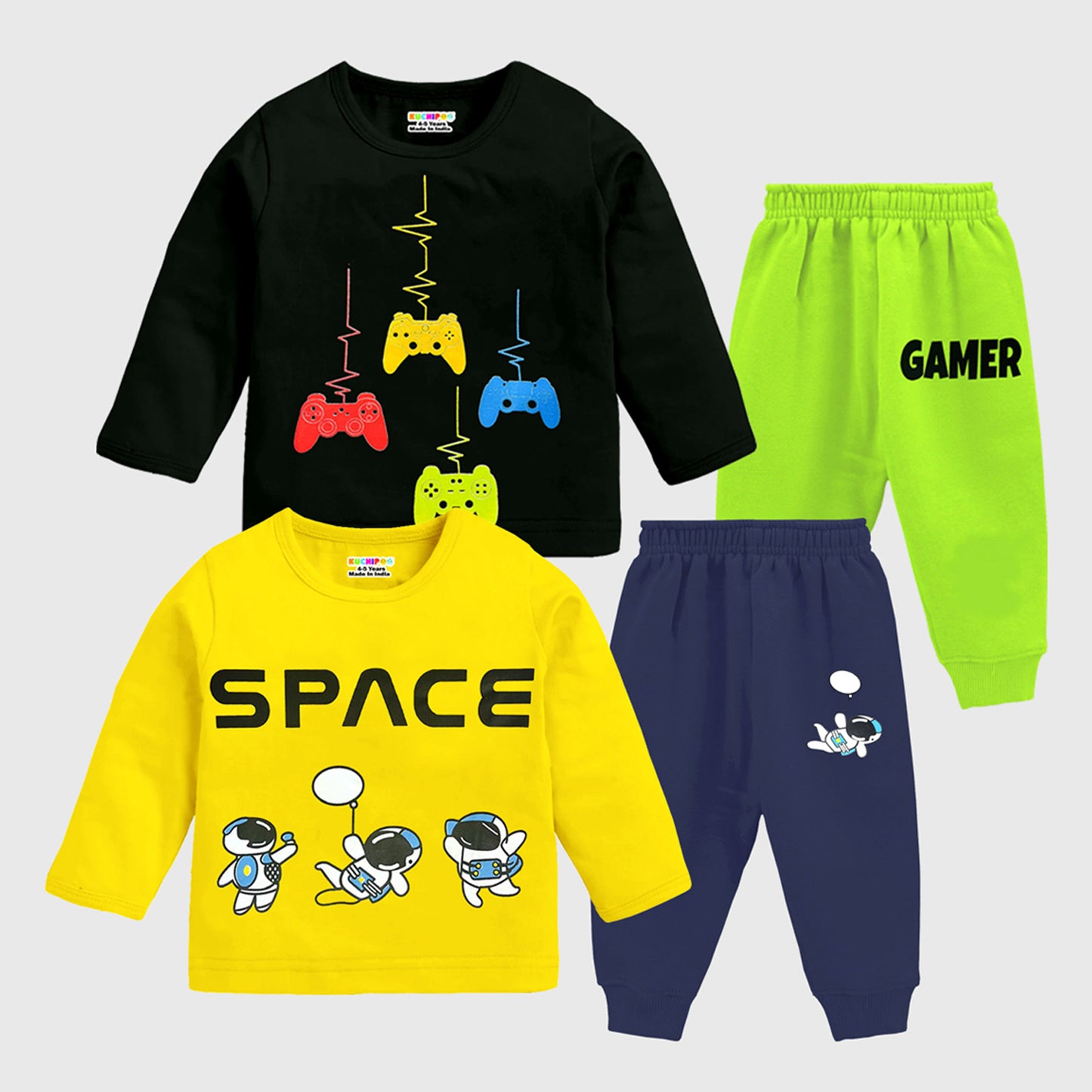 KUCHIPOO Baby Boys T-Shirts and Pyjamas Set