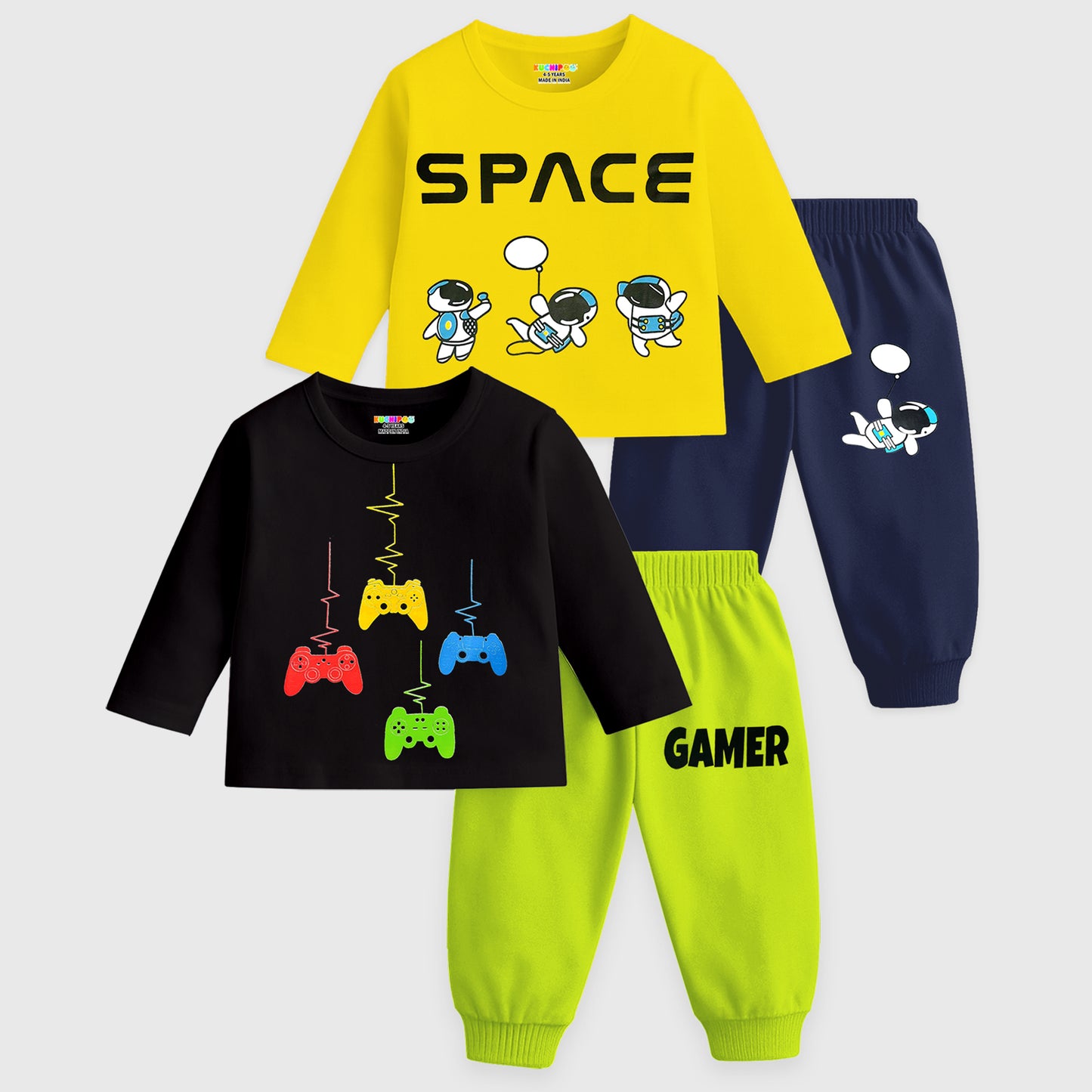 KUCHIPOO Baby Boys T-Shirts and Pyjamas Set