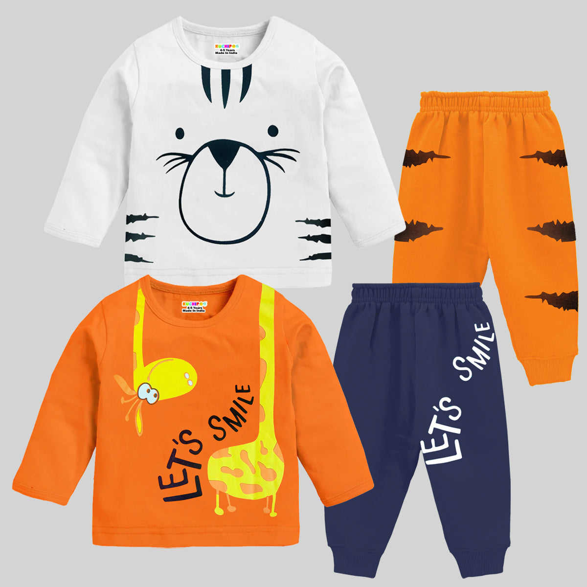 KUCHIPOO Baby Boys T-Shirts and Pyjamas Set