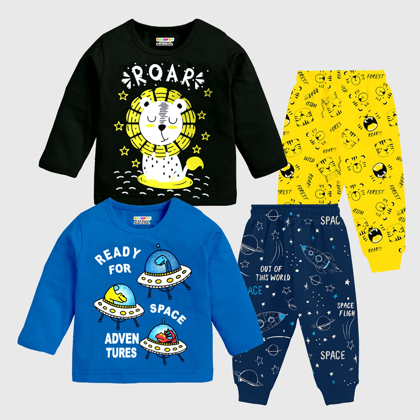 KUCHIPOO Baby Boys T-Shirts and Pyjamas Set