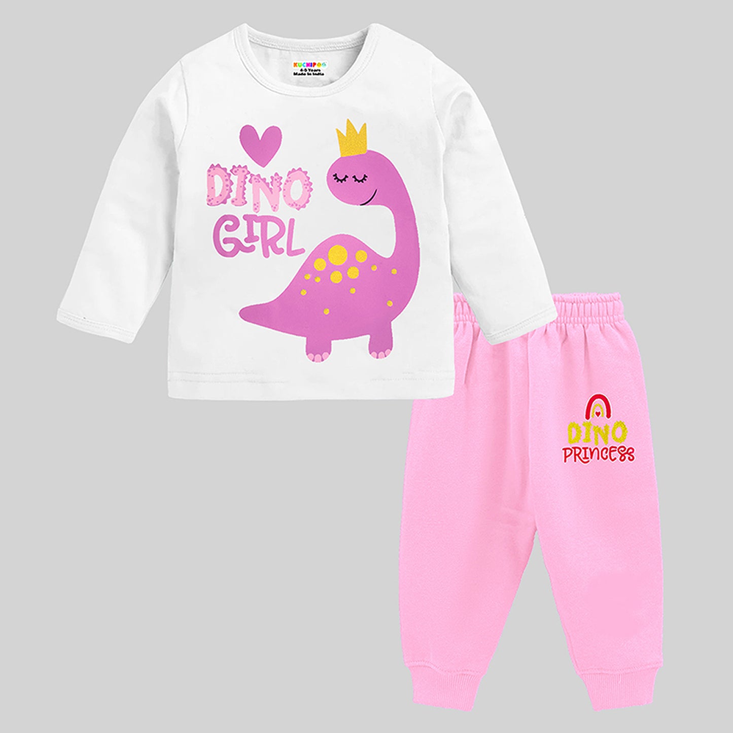 KUCHIPOO Baby Girls T-Shirts and Pyjamas Set