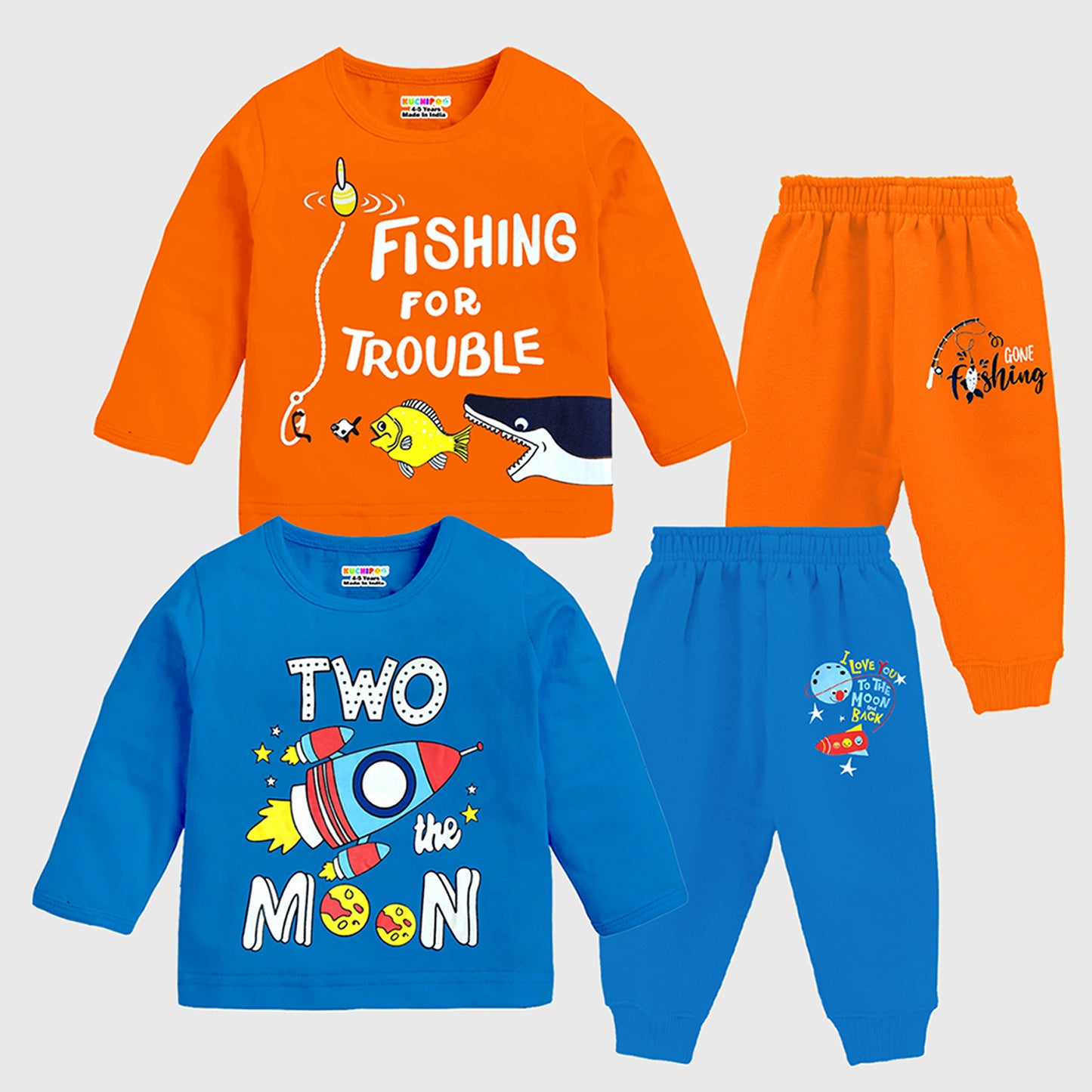 KUCHIPOO Baby Boys T-Shirts and Pyjamas Set