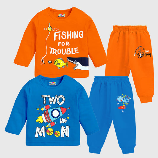 KUCHIPOO Baby Boys T-Shirts and Pyjamas Set