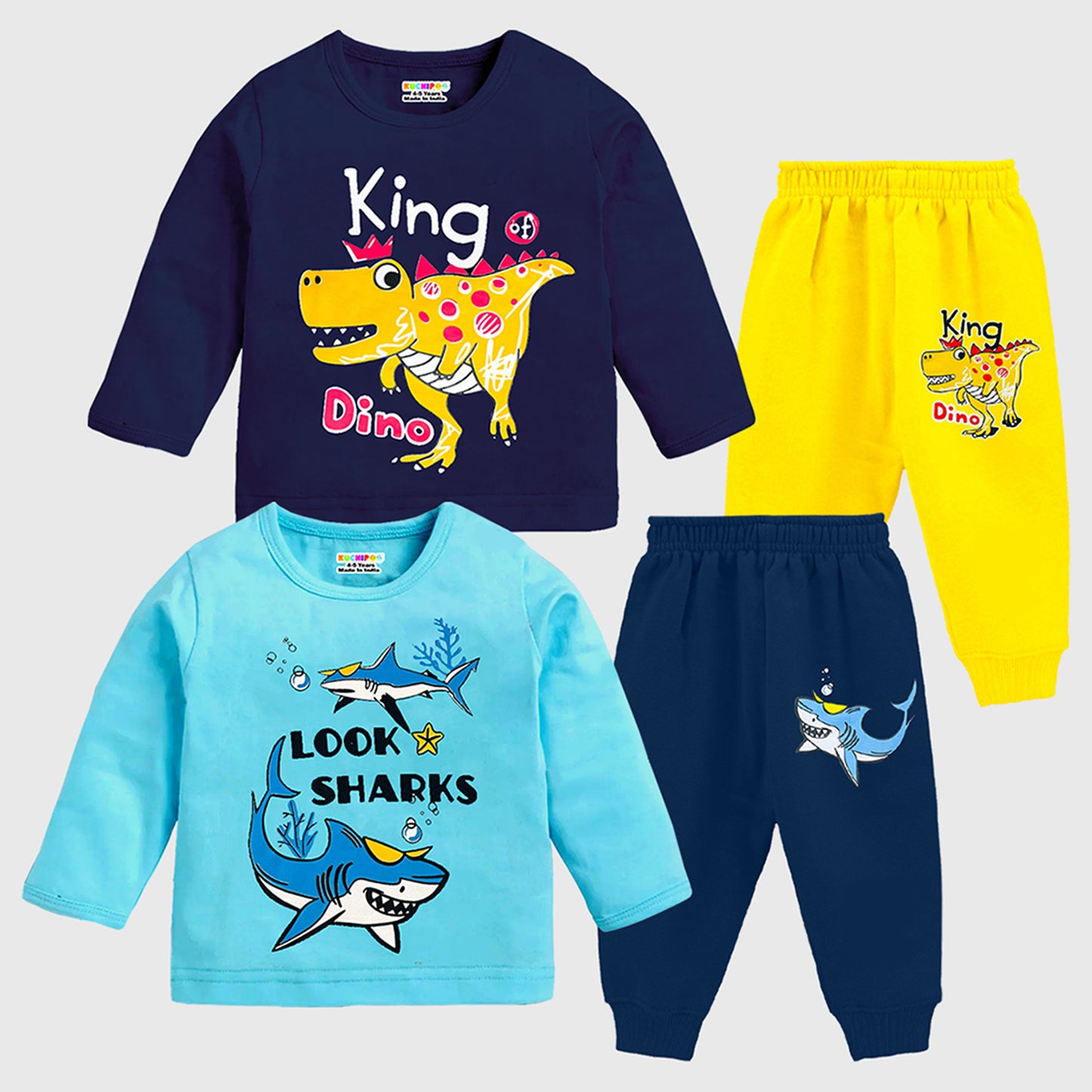 KUCHIPOO Baby Boys Girls T-Shirts and Pyjamas Set
