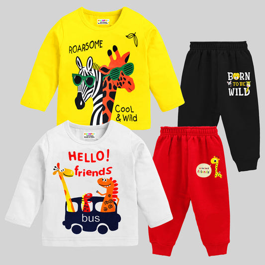 KUCHIPOO Baby Girls T-Shirts and Pyjamas Set