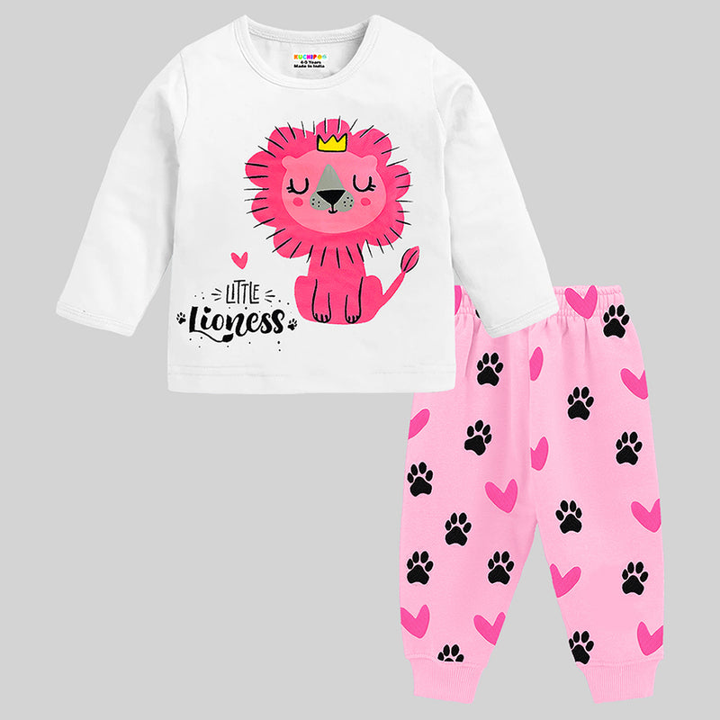 KUCHIPOO Baby Girls T-Shirts and Pyjamas Set