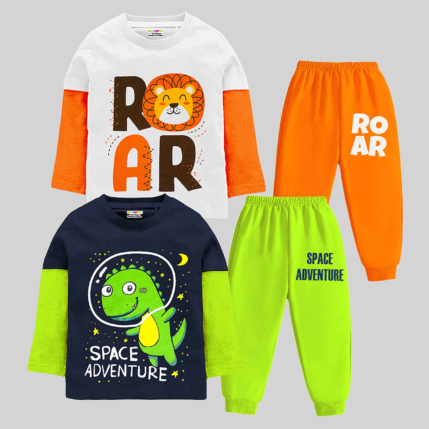 KUCHIPOO Baby Boys T-Shirts and Pyjamas Set