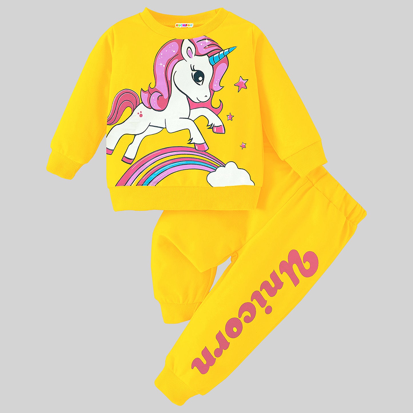 Kuchipoo Girls Winterwear Sweatshirt and Trackpant Set