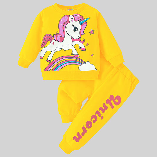 Kuchipoo Girls Winterwear Sweatshirt and Trackpant Set