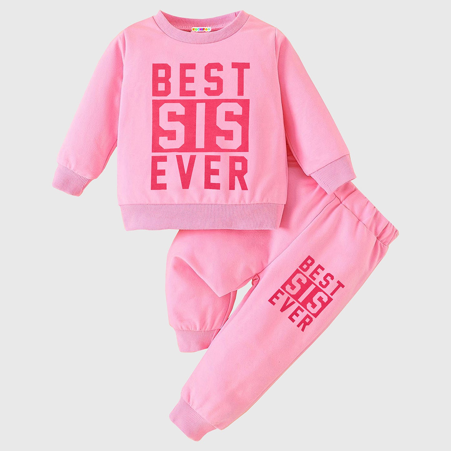 KUCHIPOO Baby Girls Sweatshirt and Trackpant Set