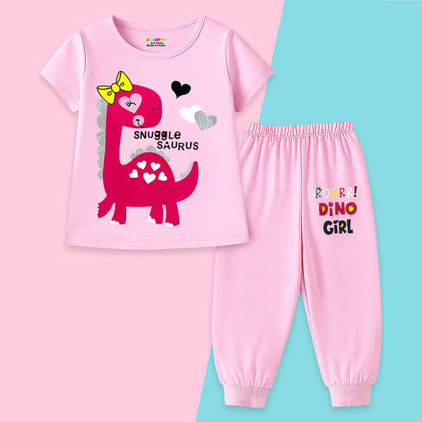 KUCHIPOO Baby Girls T-Shirts and Pyjamas Set