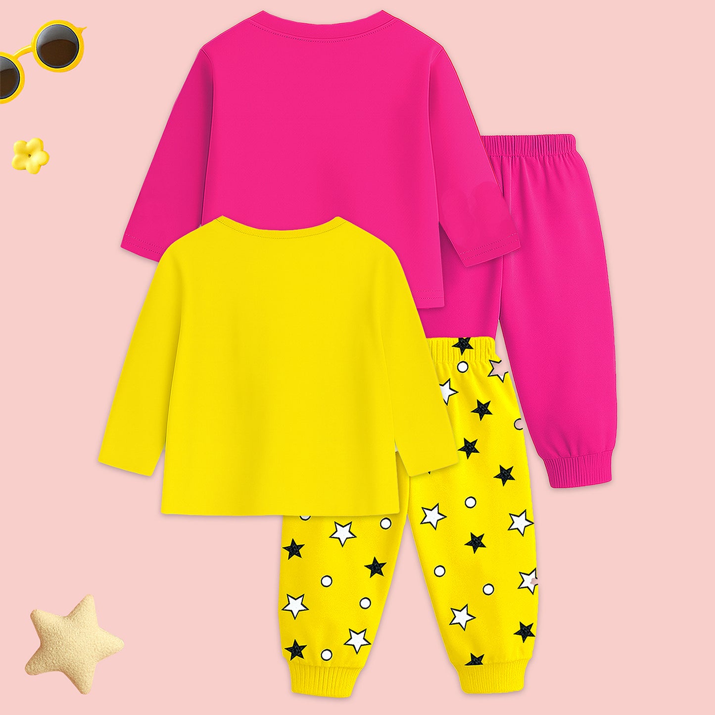 KUCHIPOO Baby Girls T-Shirts and Pyjamas Set