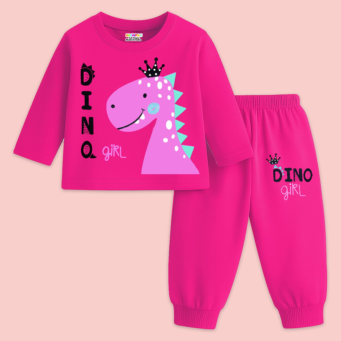 KUCHIPOO Baby Girls T-Shirts and Pyjamas Set