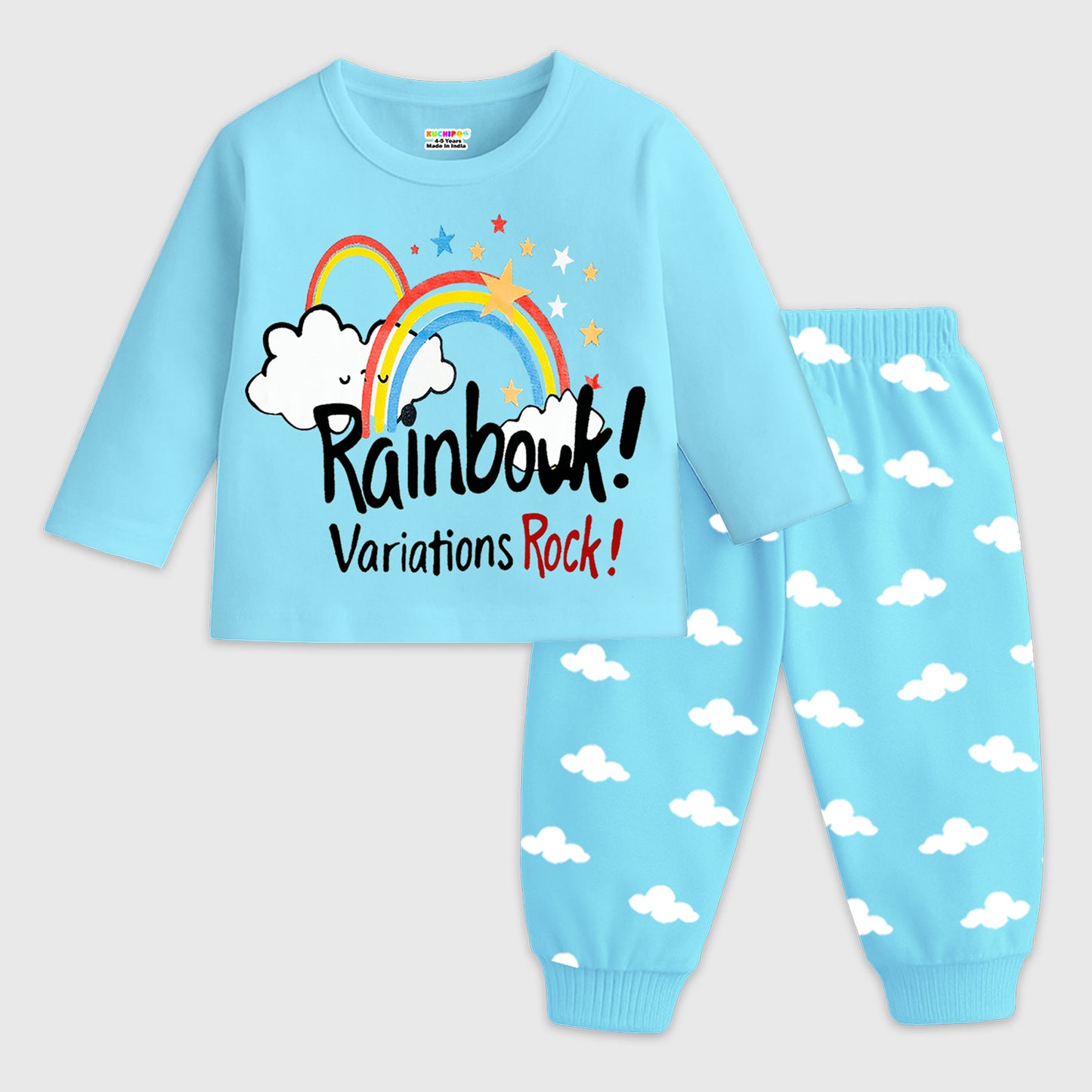 KUCHIPOO Baby Girls T-Shirts and Pyjamas Set