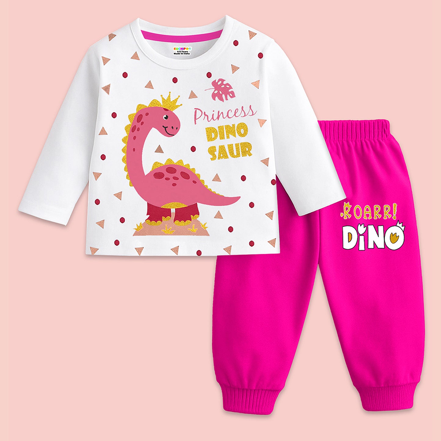 KUCHIPOO Baby Girls T-Shirts and Pyjamas Set