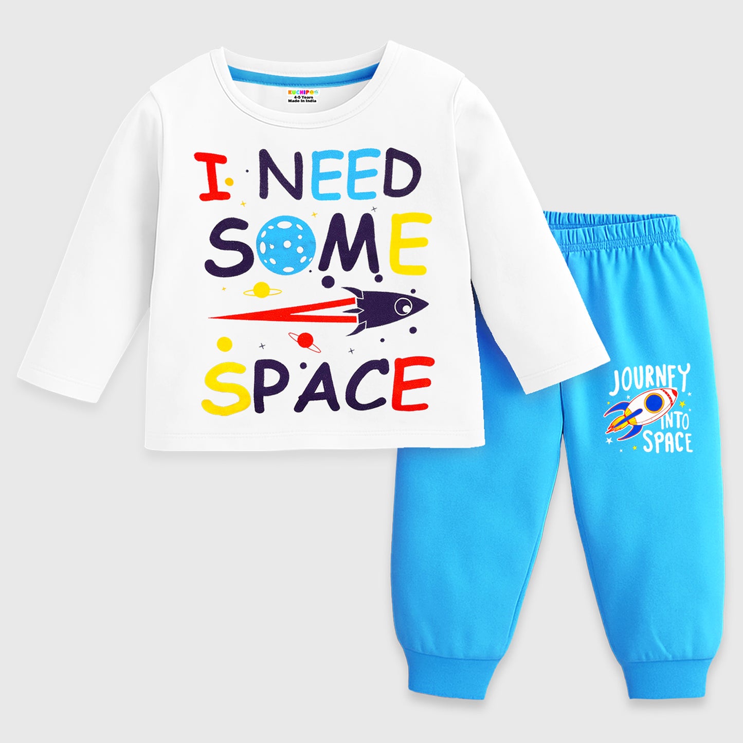 Kuchipoo Boys Regular Fit T-Shirts and Pyjamas Set