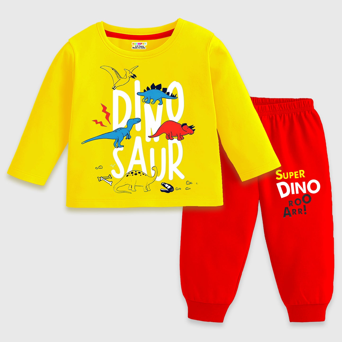 Kuchipoo Boys Regular Fit T-Shirts and Pyjamas Set